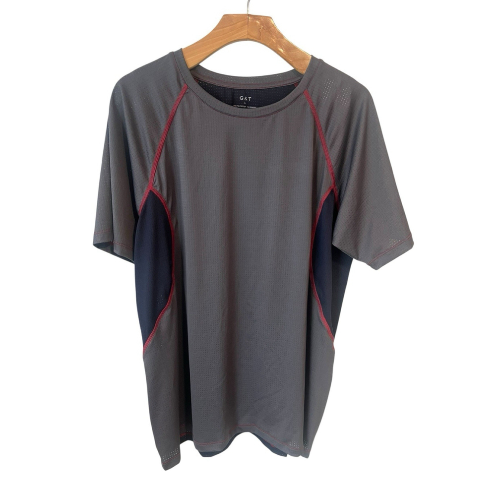 G and T Shirt Mens Large Gray Black Athletic Tee